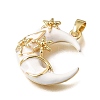Brass with White Enamel Pendants KK-CBAA632-08G-2