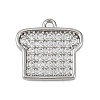 Brass Micro Pave Clear Cubic Zirconia Charms KK-L238-18P-1