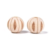 Natural Schima Wood European Beads WOOD-Q001-01-2