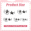 300Pcs 5 Styles Iron Studs Rivets IFIN-HY0001-13-2