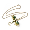 Alloy Enamel Dragon Pendant Necklaces NJEW-V005-01AG-02-2