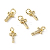 Real 18K Gold Plated Brass Micro Pave Clear Cubic Zirconia Charms KK-E068-VB452-T-4
