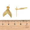 Fishtail Brass Micro Pave Clear Cubic Zirconia Stud Earring Findings KK-D102-06G-3
