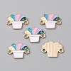 Alloy Colorful Enamel Connector Charms ENAM-CJC0019-01G-1
