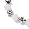 Natural Malaysia Jade Round Beads Stretch Bracelets BJEW-JB12343-02-3