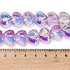 Electroplate Transparent Glass Beads Strands X-EGLA-B012-AB06-4