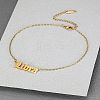 304 Stainless Steel Constellation Word Link Chain Anklets for Women FS-WG5BE8C-01-1