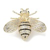 Bee Brass Cubic Zirconia Brooches JEWB-Q013-03G-1