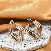 304 Stainless Steel Stud Earrings EJEW-M070-21PG-02-1