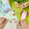 Flamingo/Yin Yang Flower/Elephant Alloy Enamel Pendant Stitch Markers HJEW-AB00460-3