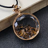 Natural Tiger Eye Chip Glass Bottle Pendants PW-WG62340-05-1