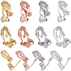 24Pcs 4 Colors Brass Clip-on Earring Findings FIND-SC0013-10-1
