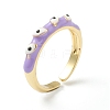 (Jewelry Parties Factory Sale)Brass Enamel Cuff Rings RJEW-O043-05-2