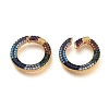 Brass Micro Pave Cubic Zirconia Spring Gate Rings KK-M206-03G-01-3