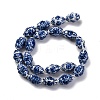 Handmade Blue and White Porcelain Beads Strands PORC-I027-08-2