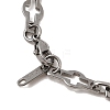 304 Stainless Steel Cross Link Chain Necklaces for Women Men NJEW-JN05432-01-5