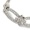 Cubic Zirconia Oval & Cross Link Chain Bracelet BJEW-M296-02P-2