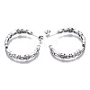 Brass Micro Pave Clear Cubic Zirconia Half Hoop Earrings EJEW-T046-011P-NF-3