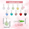 SUNNYCLUE Heart Glass Pendants with Silver Color Plated Brass Lobster Claw Clasps HJEW-SC0001-26-2