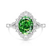 Adjustable Brass Pave Cubic Zirconia Finger Rings WG5365A-02-1
