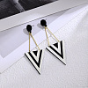 Acrylic Stripe Dangle Stud Earrings FS-WG5637F-01-1