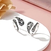 Hummingbird & Sunflower Zinc Alloy Cuff Rings for Women PW-WG8F0A6-01-4