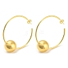 Brass Round Beaded Ring Stud Earrings EJEW-Q785-23G-1