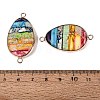 Synthetic Imperial Jasper Connector Charms G-Q606-100G-3