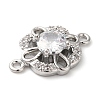 Brass Pave Clear Cubic Zirconia Connector Charms X-KK-G503-32P-2