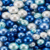 Cheriswelry 12 Strands 12 Style Baking Painted Pearlized Glass Pearl Round Bead Strands HY-CW0001-02-22