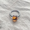 Square 304 Stainless Steel with Glass Finger Rings FS-WG8AAFA-27-1