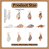 100Pcs 4 Styles Natural Shell Pendants PALLOY-NB00010-2