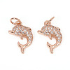 Brass Micro Pave Cubic Zirconia Charms ZIRC-L096-09-2