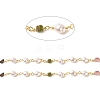 Natural Tourmaline Chips & ABS Pearl Beaded Chains CHC-E024-06G-01-2