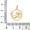 Flat Round with Shell Shape Brass Micro Pave  Clear Cubic Zirconia Pendant Cabochon Settings KK-P334-17G-02-3