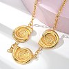 304 Stainless Steel 3 Snail Bib Necklaces for Women NJEW-Z061-05G-02-3