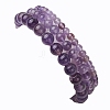 3Pcs Round Natural Amethyst Beads Stretch Bracelets Sets for Women BJEW-JB10960-5