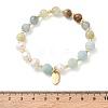 8MM Round Natural Blue Calcite and Potato Natural Pearl Beaded Stretch Bracelets BJEW-JB14482-3