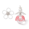 2Pcs 2 Styles Glass Seed Bead Pendants PALLOY-MZ00710-04-1