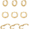 10 Pairs Ion Plating(IP) 304 Stainless Steel Huggie Hoop Earrings EJEW-BBC0002-19A-1
