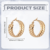 1Pair 201 Stainless Steel Leaf Wrap Hoop Earrings with 304 Stainless Steel Pin for Women EJEW-LP0011-01-2