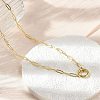 Brass Ring Link Paperclip Chain Necklaces X-NJEW-A042-05G-1