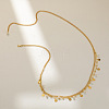 Brass with Round Plastic Pearl Coin Tassel Double Layer Waist Belly Chains for Women FS-WGFA592-01-3