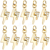 10Pcs Brass Micro Pave Cubic Zirconia Pendants KK-BBC0028-54-1