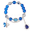 Glass & Alloy Rhinestone Beads Bracelets BJEW-TA00544-2