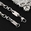 304 Stainless Steel Oval Link Chain Bracelets for Women Men BJEW-A033-04P-3