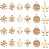 SUPERFINDINGS 24Pcs 6 Style Brass Charms KK-FH0003-86-1