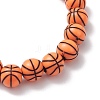 5Pcs 5 Styles Sport Ball Acrylic Beaded Stretch Bracelet Sets for Men BJEW-JB10657-02-5