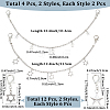 10Pcs 4 Styles Alloy Rhinestone Chain Boot Strap Chains AJEW-CP0006-49-2