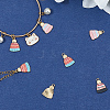 30Pcs 5 Colors Winter Theme Printed Alloy Pendants FIND-SC0019-61-7